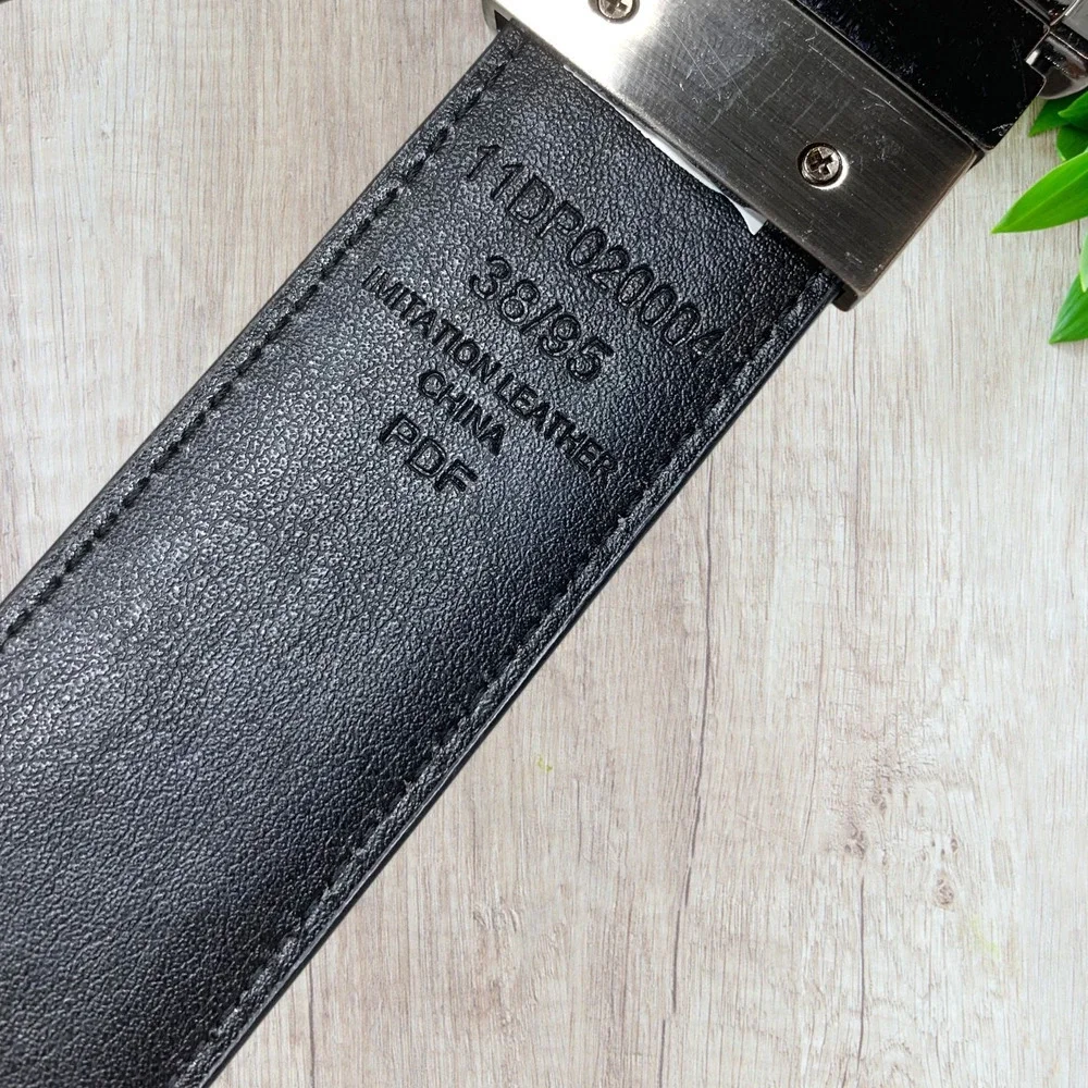 Dockers Brown and Black Reversible Dress Belt Men's Sz 38 Vegan Leather Nickel